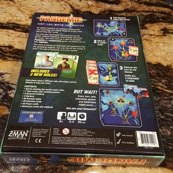Pandemic Board Game Completer Z-Man Games Matt Meacock Save Humanity - Picture 6 of 7